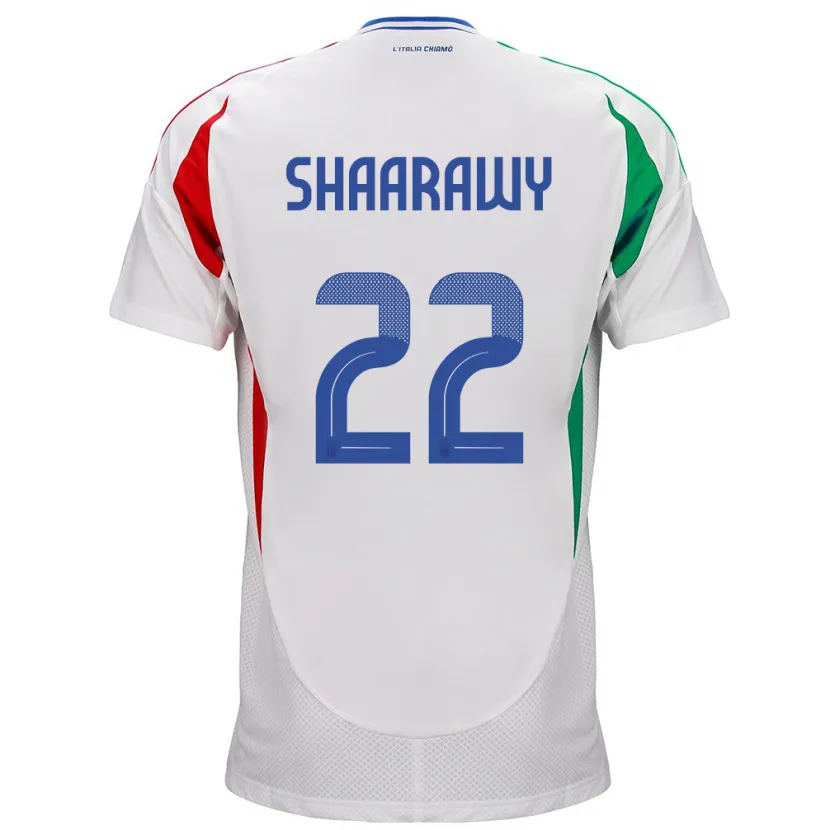 Danxen Mujer Camiseta Italia Stephan El Shaarawy #22 Blanco 2ª Equipación 24-26 La Camisa