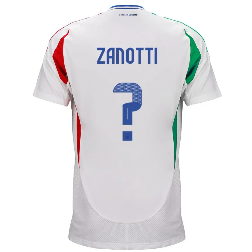 Danxen Mujer Camiseta Italia Mattia Zanotti #0 Blanco 2ª Equipación 24-26 La Camisa