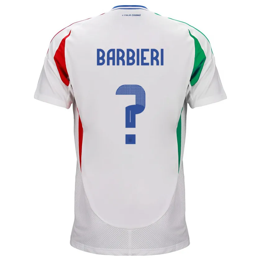 Danxen Mujer Camiseta Italia Tommaso Barbieri #0 Blanco 2ª Equipación 24-26 La Camisa