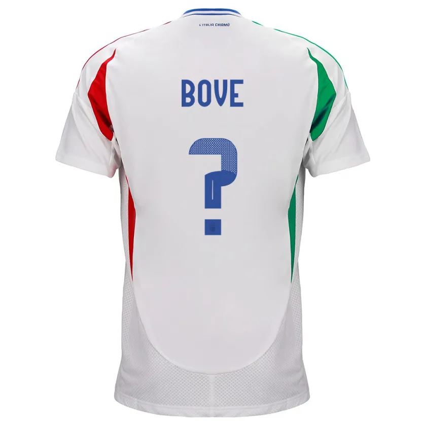 Danxen Mujer Camiseta Italia Edoardo Bove #0 Blanco 2ª Equipación 24-26 La Camisa