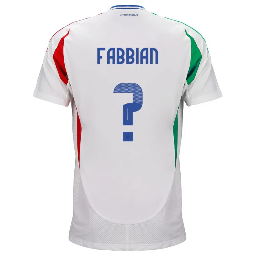 Danxen Mujer Camiseta Italia Giovanni Fabbian #0 Blanco 2ª Equipación 24-26 La Camisa