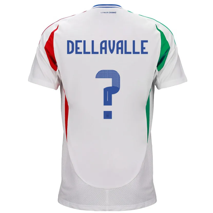 Danxen Mujer Camiseta Italia Alessandro Dellavalle #0 Blanco 2ª Equipación 24-26 La Camisa