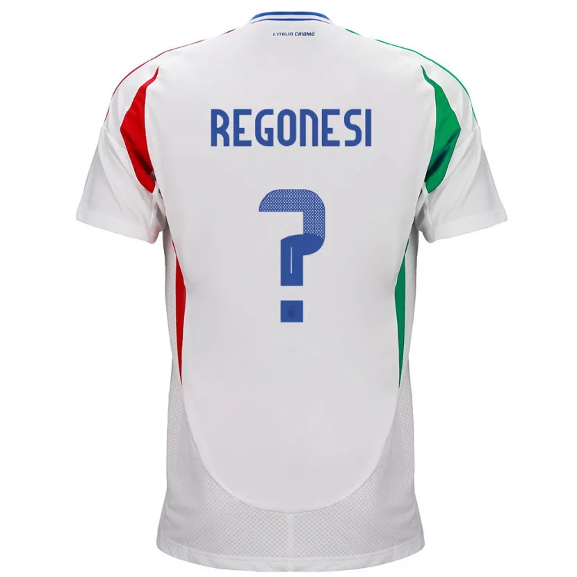 Danxen Mujer Camiseta Italia Iacopo Regonesi #0 Blanco 2ª Equipación 24-26 La Camisa