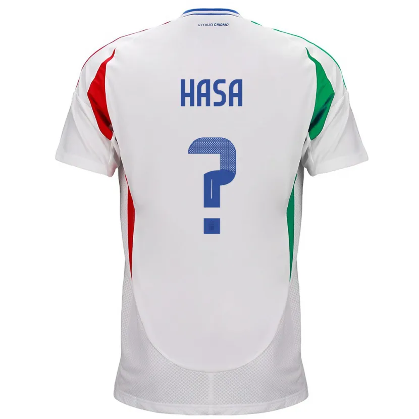 Danxen Mujer Camiseta Italia Luis Hasa #0 Blanco 2ª Equipación 24-26 La Camisa
