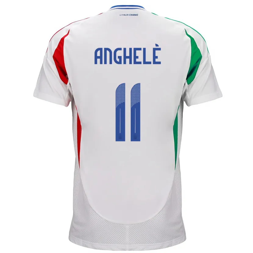Danxen Mujer Camiseta Italia Lorenzo Anghelè #11 Blanco 2ª Equipación 24-26 La Camisa