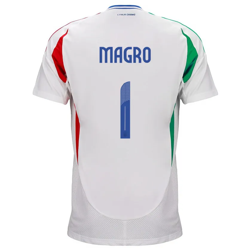 Danxen Mujer Camiseta Italia Federico Magro #1 Blanco 2ª Equipación 24-26 La Camisa