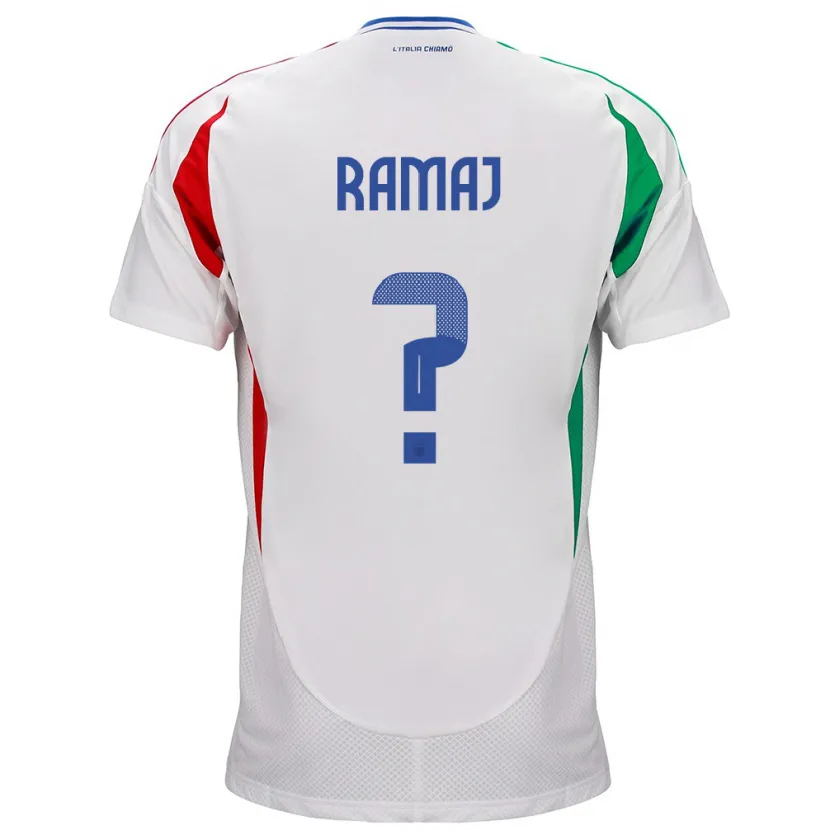 Danxen Mujer Camiseta Italia Gabriel Ramaj #0 Blanco 2ª Equipación 24-26 La Camisa