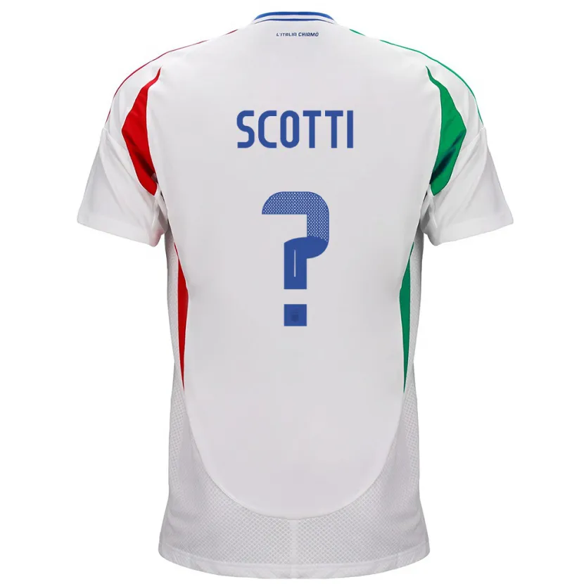 Danxen Mujer Camiseta Italia Filippo Scotti #0 Blanco 2ª Equipación 24-26 La Camisa