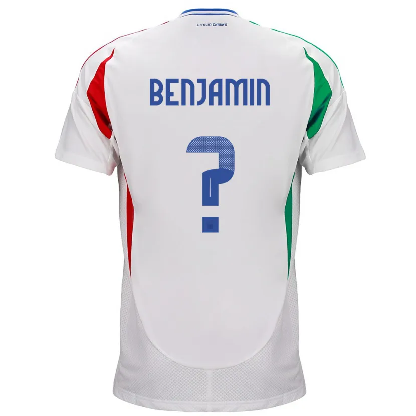 Danxen Mujer Camiseta Italia Emanuel Benjamin #0 Blanco 2ª Equipación 24-26 La Camisa