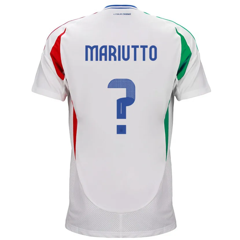 Danxen Mujer Camiseta Italia Francesco Mariutto #0 Blanco 2ª Equipación 24-26 La Camisa