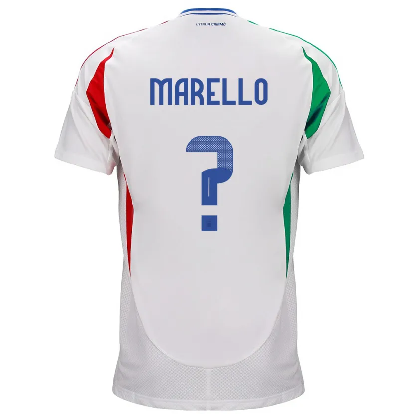 Danxen Mujer Camiseta Italia Mattia Marello #0 Blanco 2ª Equipación 24-26 La Camisa