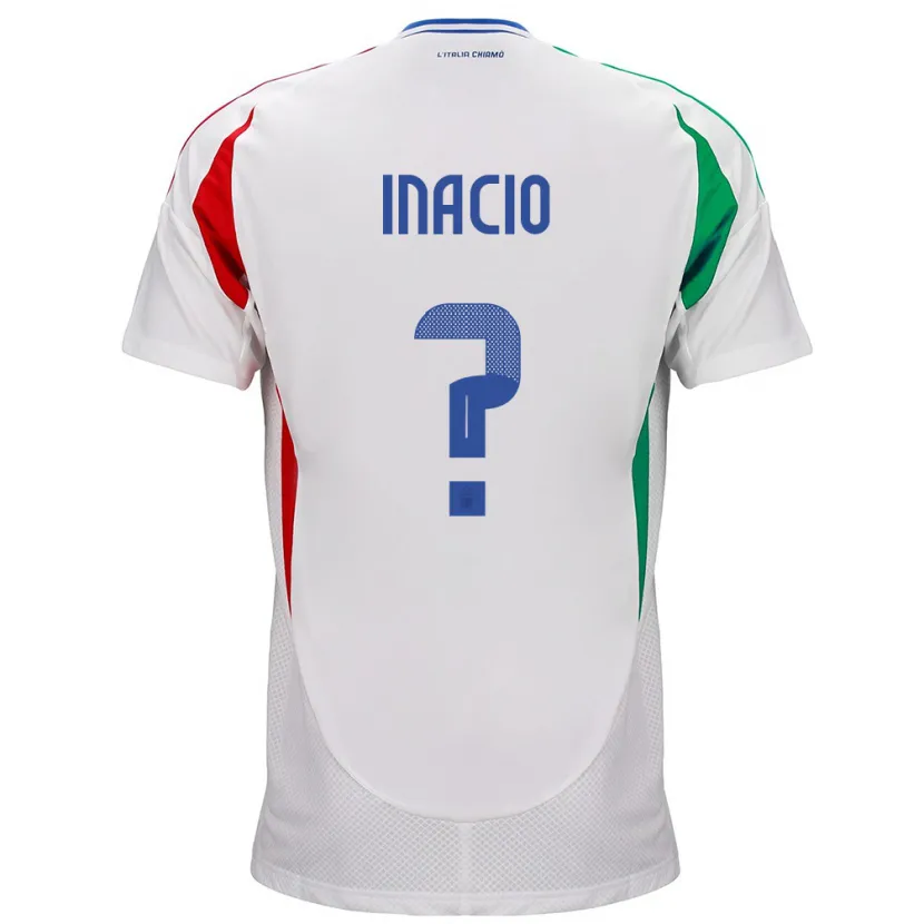 Danxen Mujer Camiseta Italia Samuele Inacio #0 Blanco 2ª Equipación 24-26 La Camisa