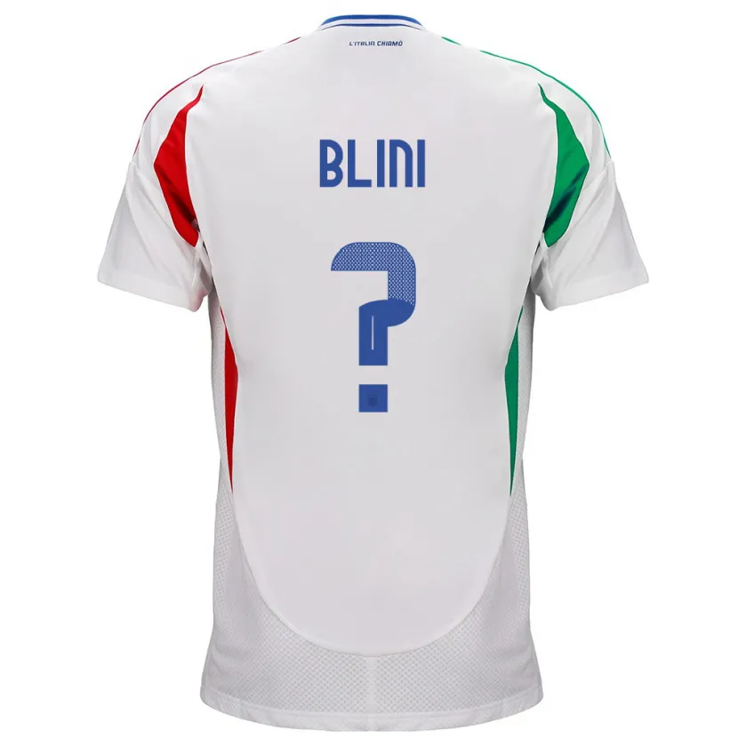 Danxen Mujer Camiseta Italia Oliver Blini #0 Blanco 2ª Equipación 24-26 La Camisa