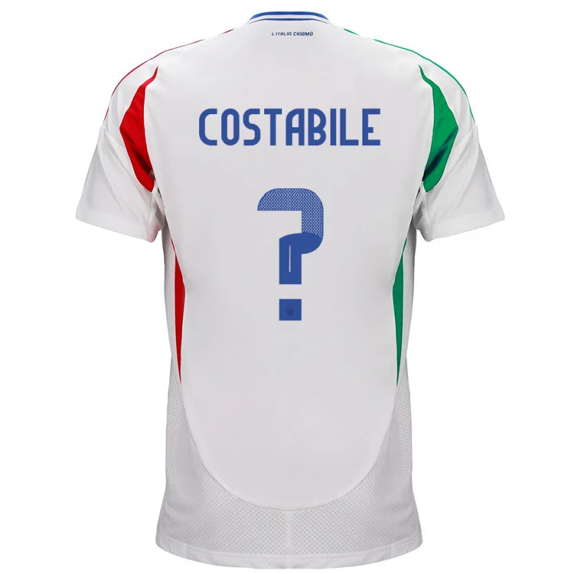 Danxen Mujer Camiseta Italia Cristian Costabile #0 Blanco 2ª Equipación 24-26 La Camisa