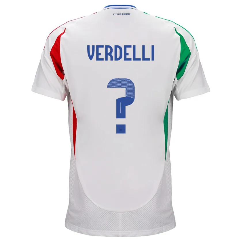 Danxen Mujer Camiseta Italia Davide Verdelli #0 Blanco 2ª Equipación 24-26 La Camisa