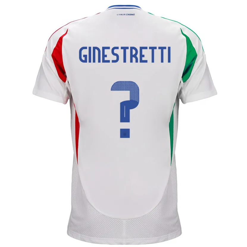 Danxen Mujer Camiseta Italia Davide Ginestretti #0 Blanco 2ª Equipación 24-26 La Camisa