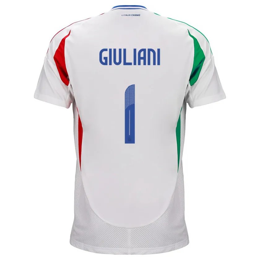 Danxen Mujer Camiseta Italia Laura Giuliani #1 Blanco 2ª Equipación 24-26 La Camisa
