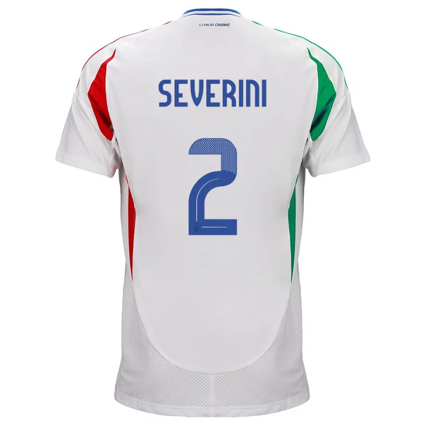 Danxen Mujer Camiseta Italia Emma Severini #2 Blanco 2ª Equipación 24-26 La Camisa