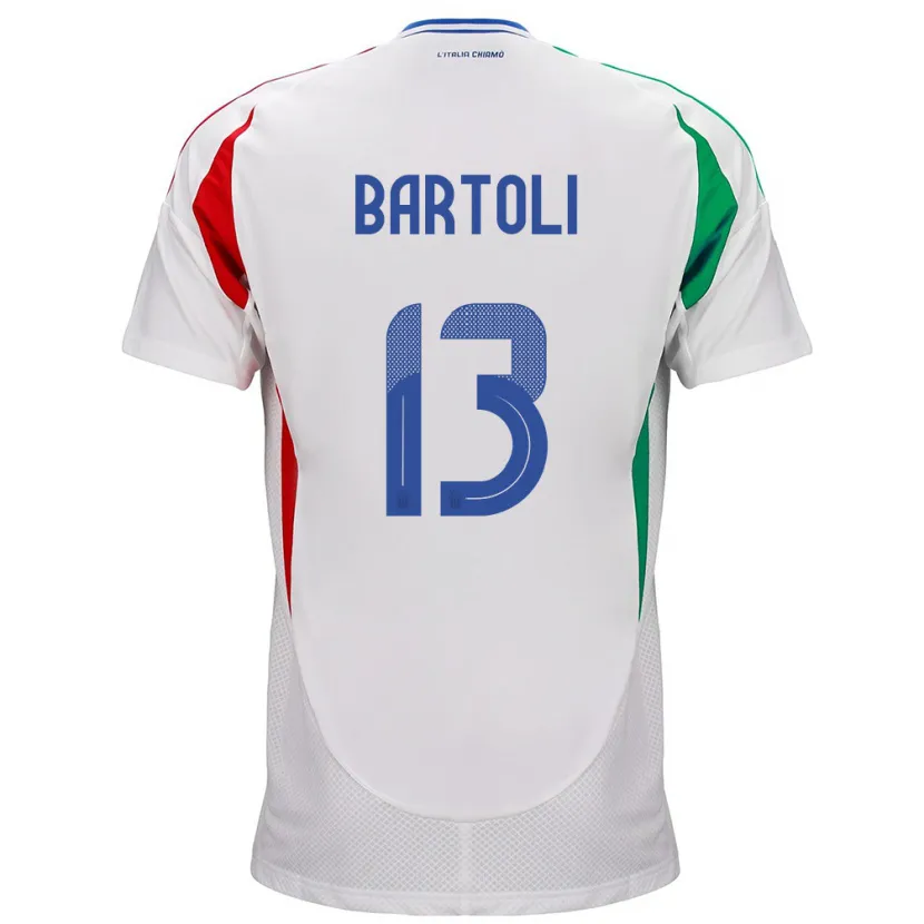 Danxen Mujer Camiseta Italia Elisa Bartoli #13 Blanco 2ª Equipación 24-26 La Camisa