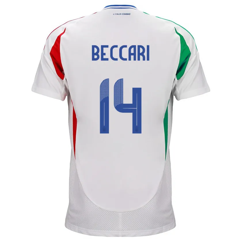 Danxen Mujer Camiseta Italia Chiara Beccari #14 Blanco 2ª Equipación 24-26 La Camisa
