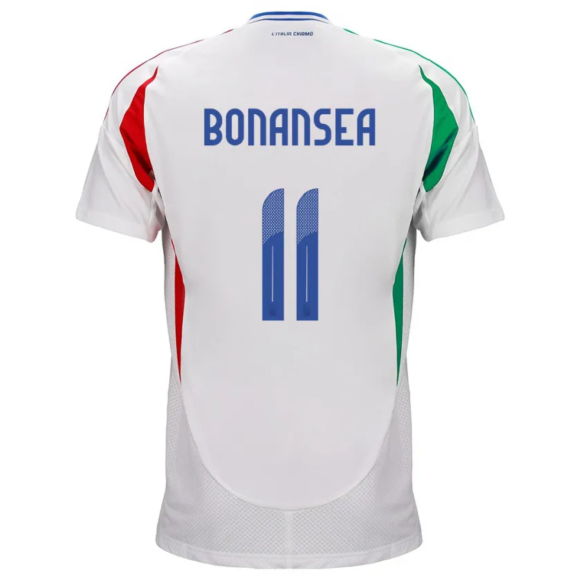 Danxen Mujer Camiseta Italia Barbara Bonansea #11 Blanco 2ª Equipación 24-26 La Camisa