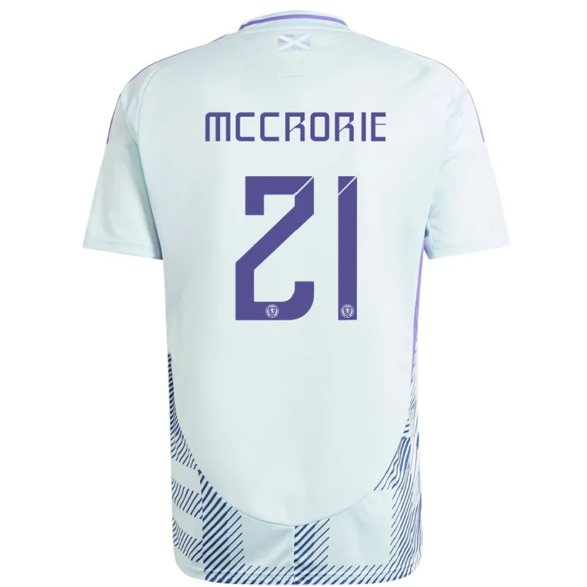 Danxen Mujer Camiseta Escocia Robby Mccrorie #21 Azul Menta Claro 2ª Equipación 24-26 La Camisa