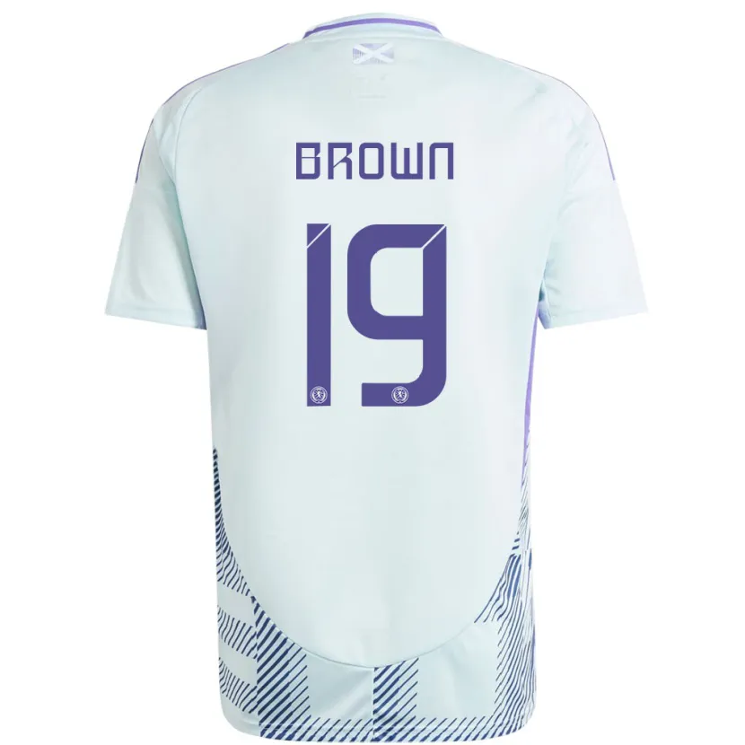 Danxen Mujer Camiseta Escocia Jacob Brown #19 Azul Menta Claro 2ª Equipación 24-26 La Camisa