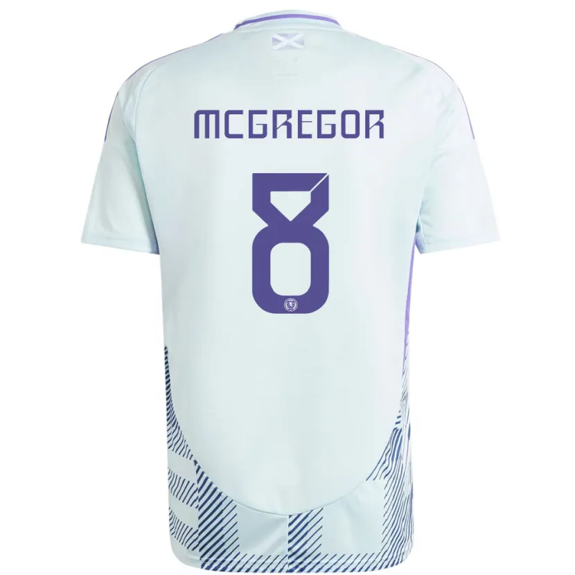 Danxen Mujer Camiseta Escocia Callum Mcgregor #8 Azul Menta Claro 2ª Equipación 24-26 La Camisa