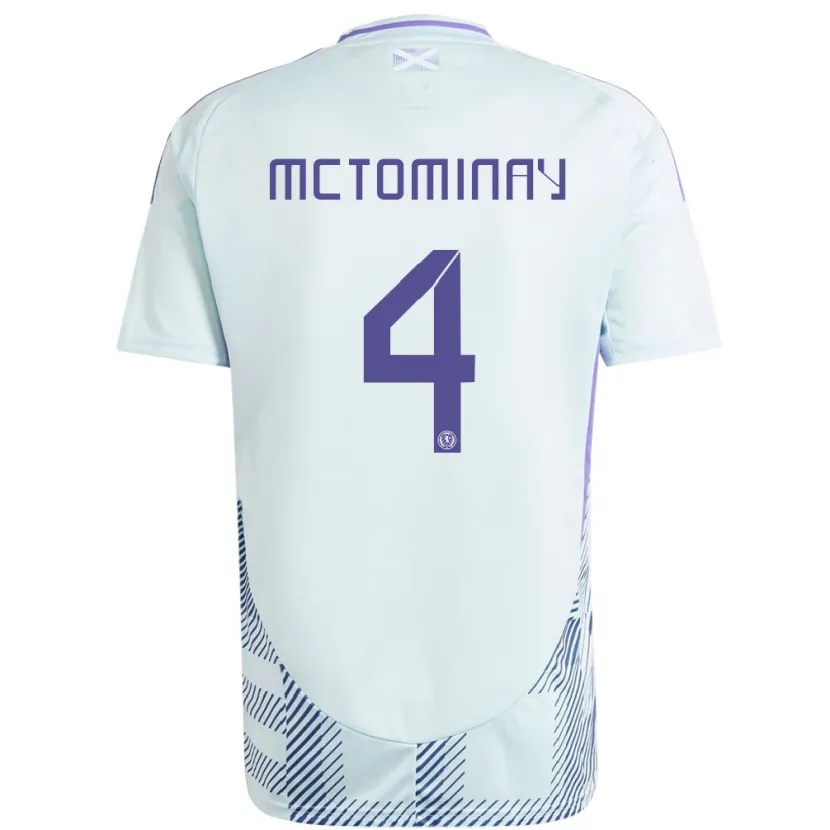 Danxen Mujer Camiseta Escocia Scott Mctominay #4 Azul Menta Claro 2ª Equipación 24-26 La Camisa