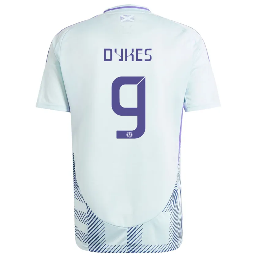Danxen Mujer Camiseta Escocia Lyndon Dykes #9 Azul Menta Claro 2ª Equipación 24-26 La Camisa