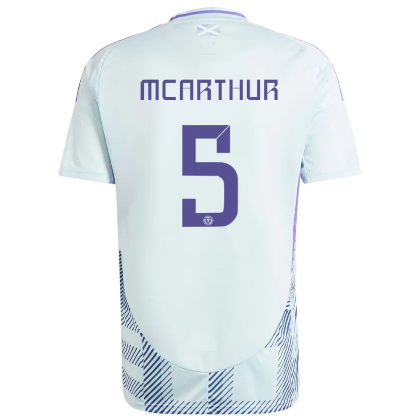 Danxen Mujer Camiseta Escocia Charlie Mcarthur #5 Azul Menta Claro 2ª Equipación 24-26 La Camisa