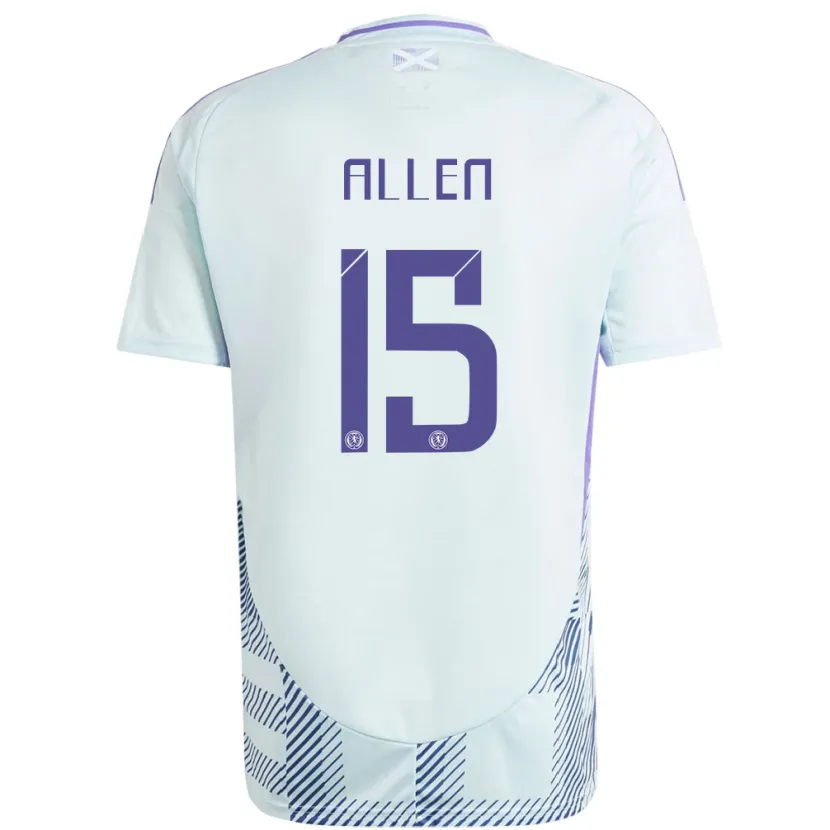 Danxen Mujer Camiseta Escocia Greig Allen #15 Azul Menta Claro 2ª Equipación 24-26 La Camisa