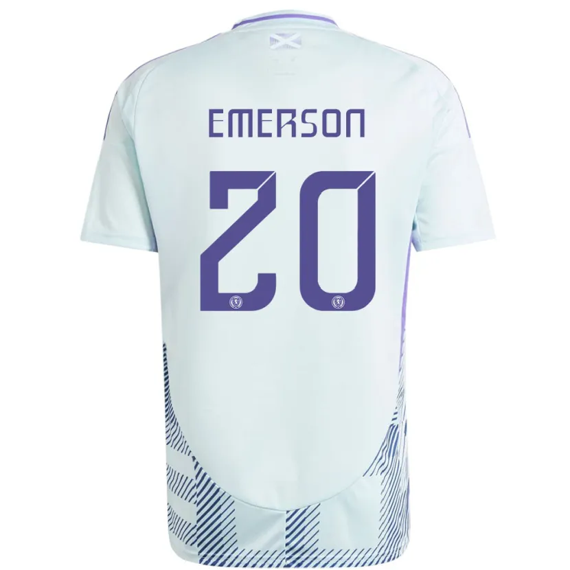 Danxen Mujer Camiseta Escocia Johnny Emerson #20 Azul Menta Claro 2ª Equipación 24-26 La Camisa