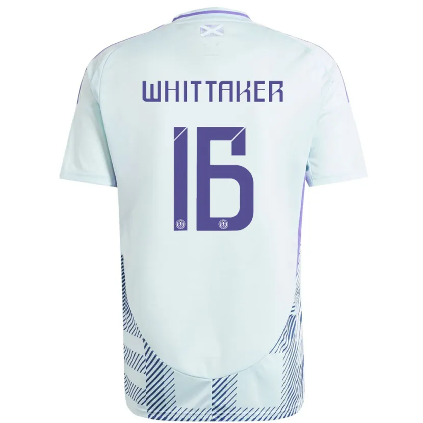 Danxen Mujer Camiseta Escocia Rory Whittaker #16 Azul Menta Claro 2ª Equipación 24-26 La Camisa