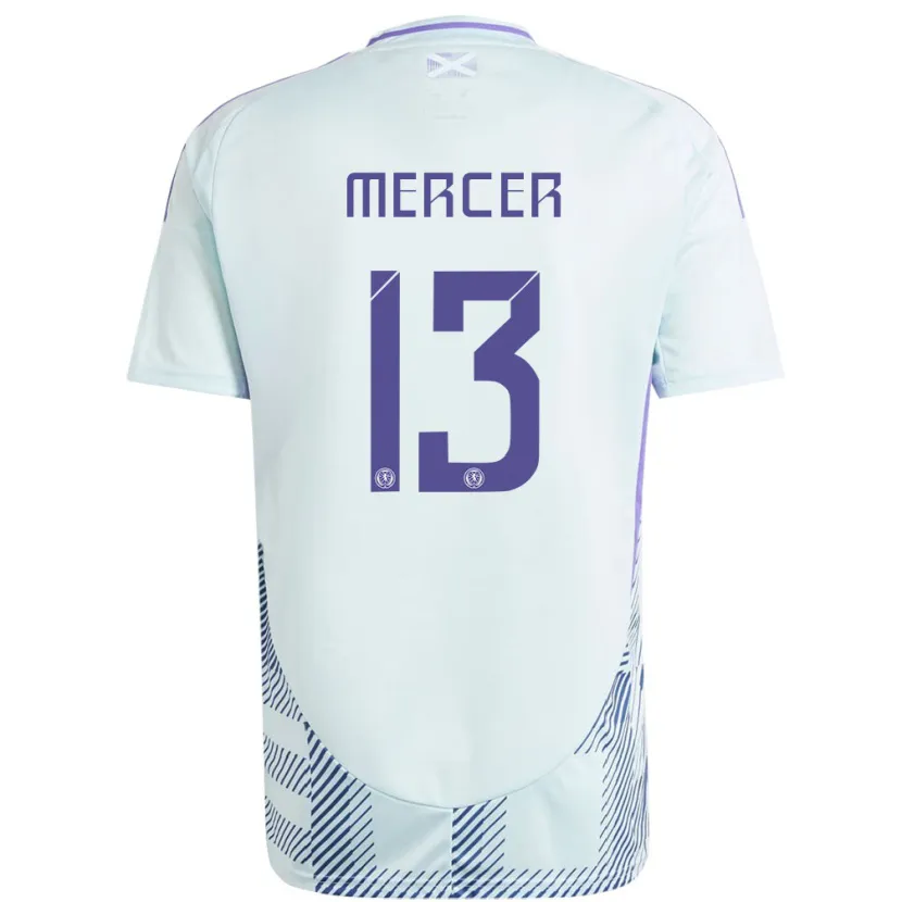 Danxen Mujer Camiseta Escocia Jamie Mercer #13 Azul Menta Claro 2ª Equipación 24-26 La Camisa
