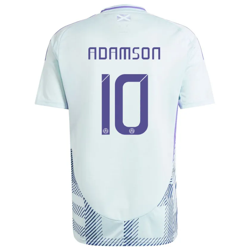 Danxen Mujer Camiseta Escocia Calum Adamson #10 Azul Menta Claro 2ª Equipación 24-26 La Camisa