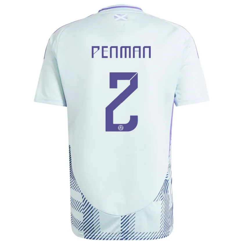 Danxen Mujer Camiseta Escocia Callum Penman #2 Azul Menta Claro 2ª Equipación 24-26 La Camisa