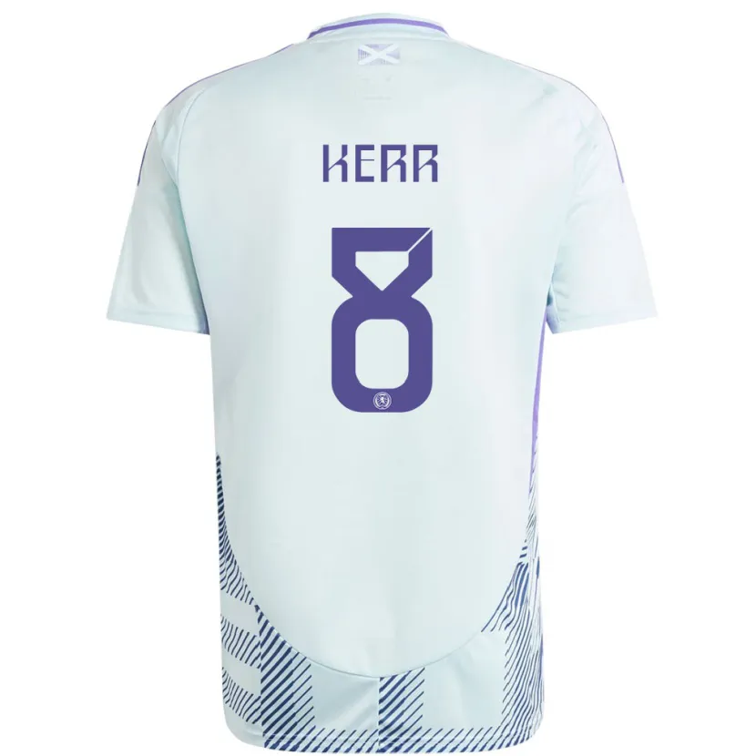 Danxen Mujer Camiseta Escocia Samantha Kerr #8 Azul Menta Claro 2ª Equipación 24-26 La Camisa