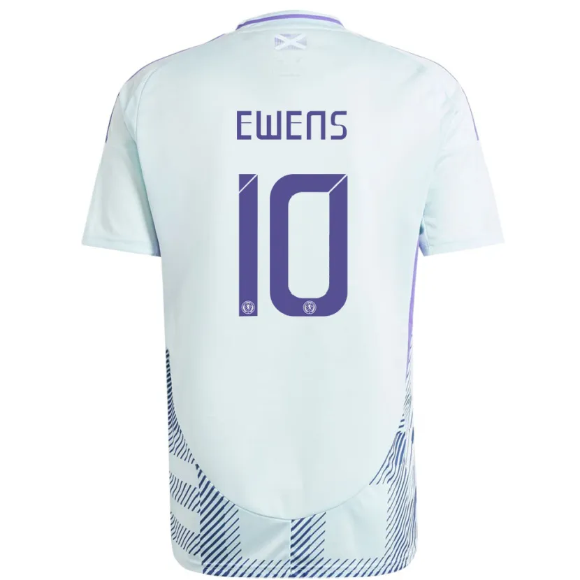 Danxen Mujer Camiseta Escocia Sarah Ewens #10 Azul Menta Claro 2ª Equipación 24-26 La Camisa
