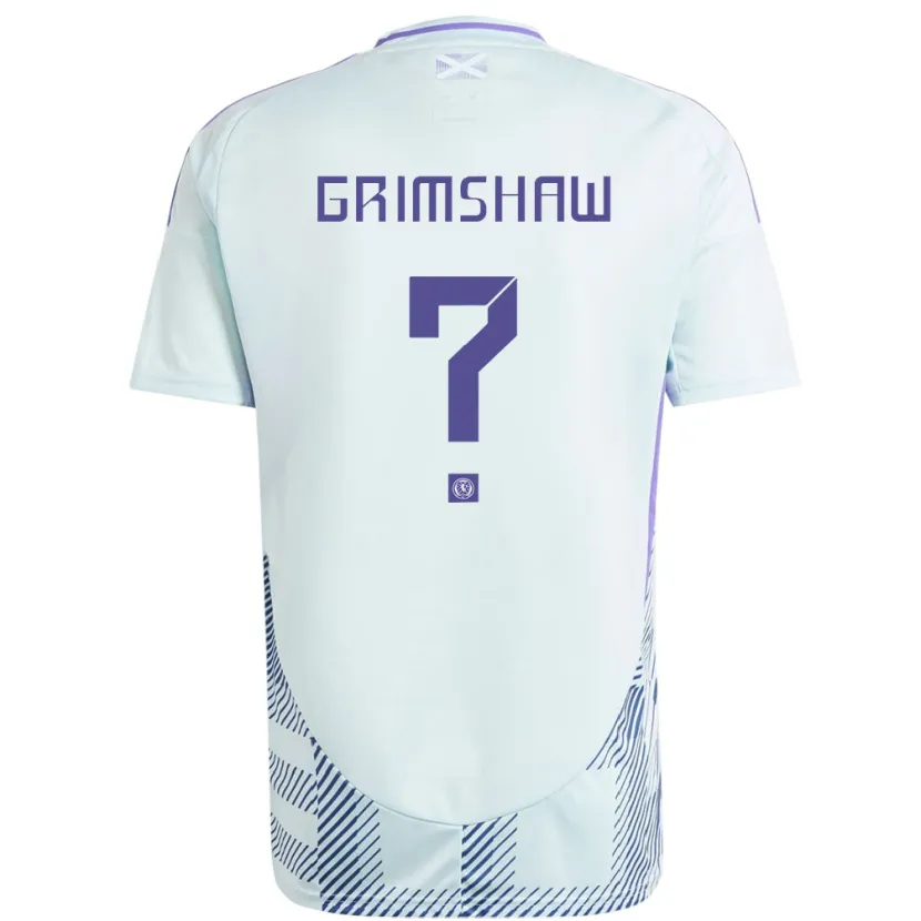 Danxen Mujer Camiseta Escocia Christy Grimshaw #0 Azul Menta Claro 2ª Equipación 24-26 La Camisa