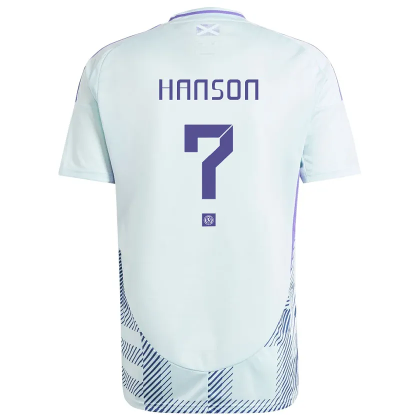 Danxen Mujer Camiseta Escocia Kirsty Hanson #0 Azul Menta Claro 2ª Equipación 24-26 La Camisa