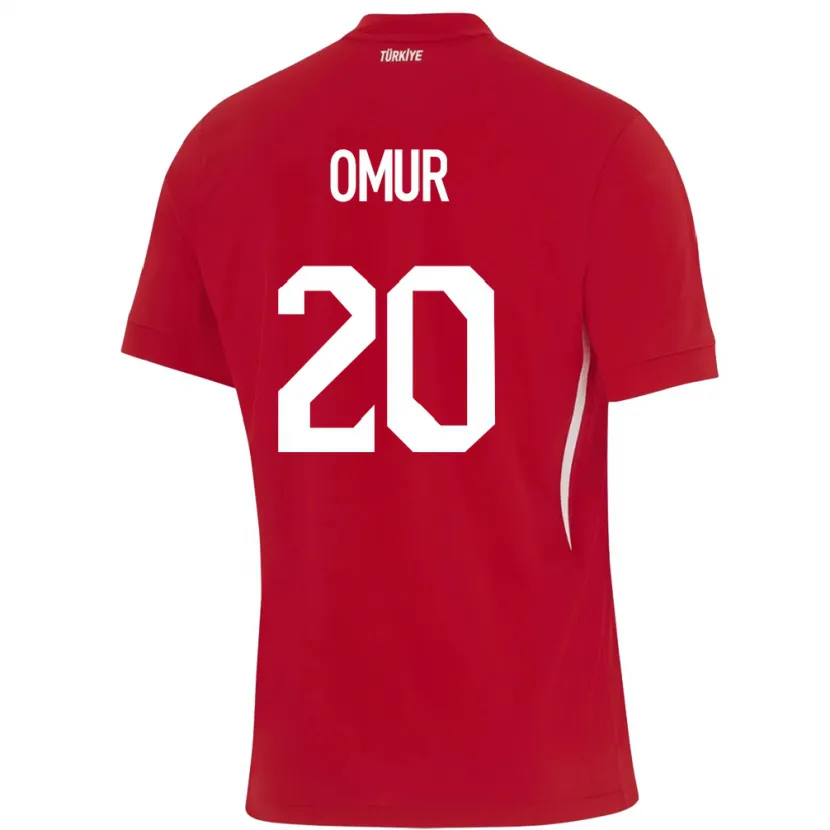 Danxen Mujer Camiseta Turquía Abdülkadir Ömür #20 Rojo 2ª Equipación 24-26 La Camisa
