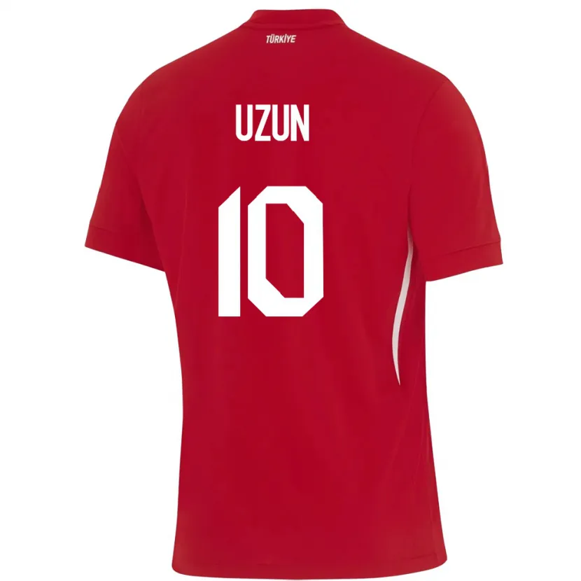 Danxen Mujer Camiseta Turquía Emre Uzun #10 Rojo 2ª Equipación 24-26 La Camisa