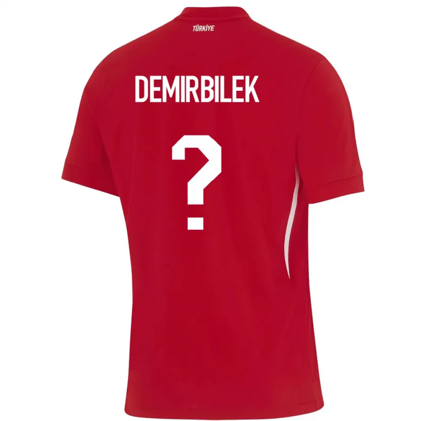 Danxen Mujer Camiseta Turquía Ali Demirbilek #0 Rojo 2ª Equipación 24-26 La Camisa