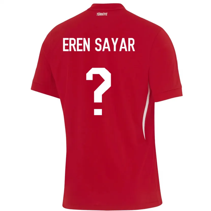 Danxen Mujer Camiseta Turquía Emin Eren Sayar #0 Rojo 2ª Equipación 24-26 La Camisa