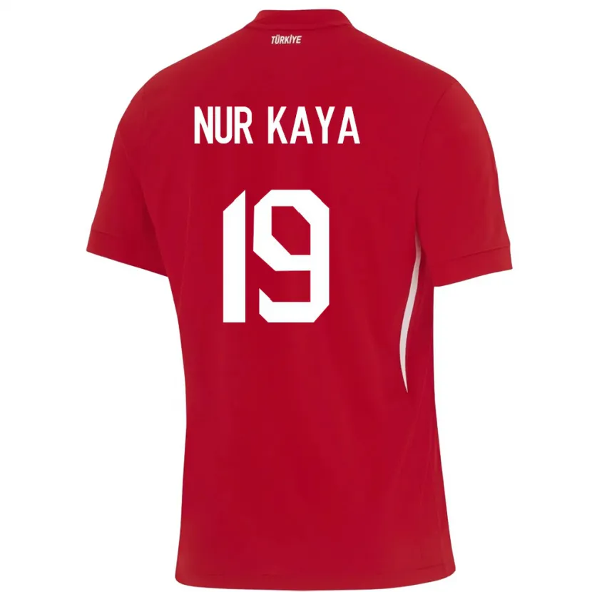 Danxen Mujer Camiseta Turquía Cansu Nur Kaya #19 Rojo 2ª Equipación 24-26 La Camisa