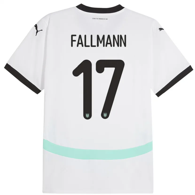 Danxen Mujer Camiseta Austria Pascal Fallmann #17 Blanco 2ª Equipación 24-26 La Camisa