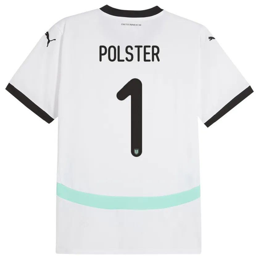 Danxen Mujer Camiseta Austria Nikolas Polster #1 Blanco 2ª Equipación 24-26 La Camisa