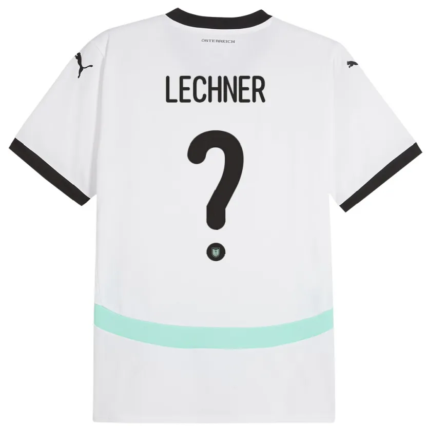 Danxen Mujer Camiseta Austria Dominik Lechner #0 Blanco 2ª Equipación 24-26 La Camisa