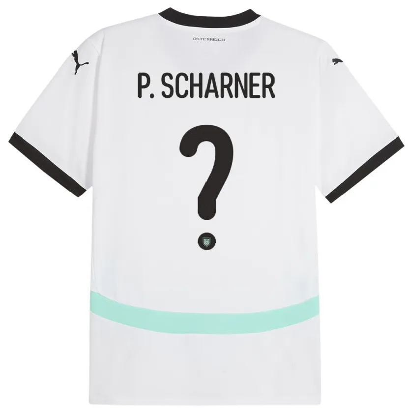 Danxen Mujer Camiseta Austria Paul Scharner #0 Blanco 2ª Equipación 24-26 La Camisa